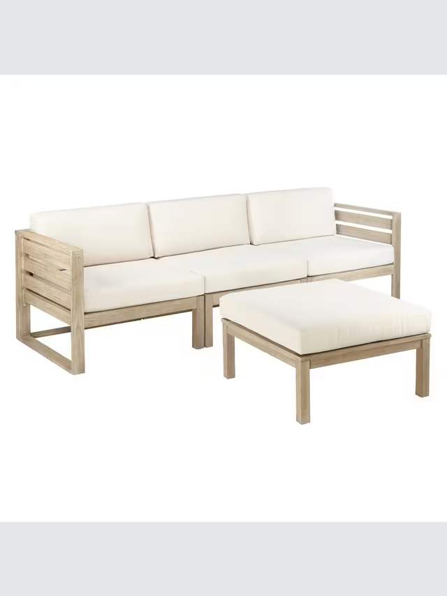John Lewis St Ives Garden Coffee Table / Foot Stool, FSC-Certified (Eucalyptus Wood), Natural