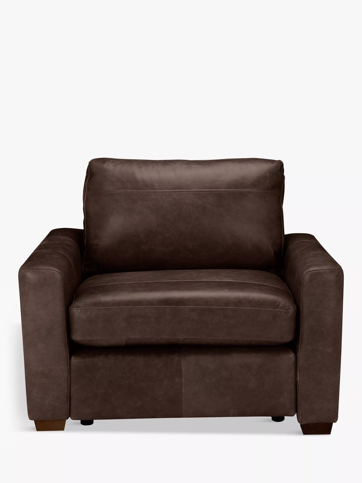 John Lewis Leather Oliver Armchair Dark Chocolate