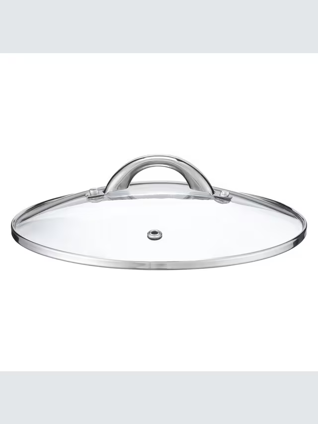 John Lewis Classic Glass Lid Stainless Steel Saucepan Set, 3 Pieces
