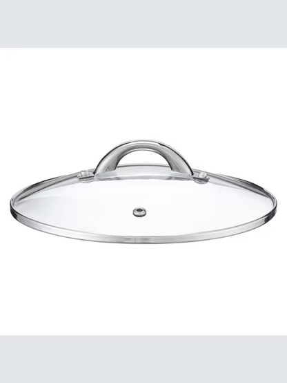 John Lewis Classic Glass Lid Stainless Steel Saucepan Set, 3 Pieces