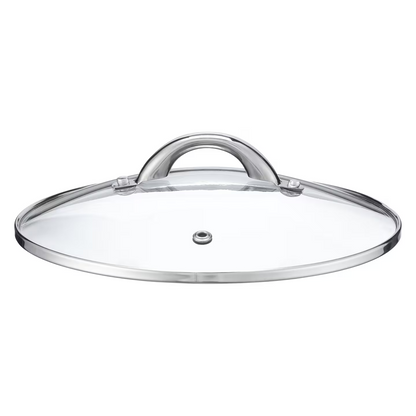 John Lewis Classic Glass Lid Stainless Steel Saucepan Set, 3 Pieces