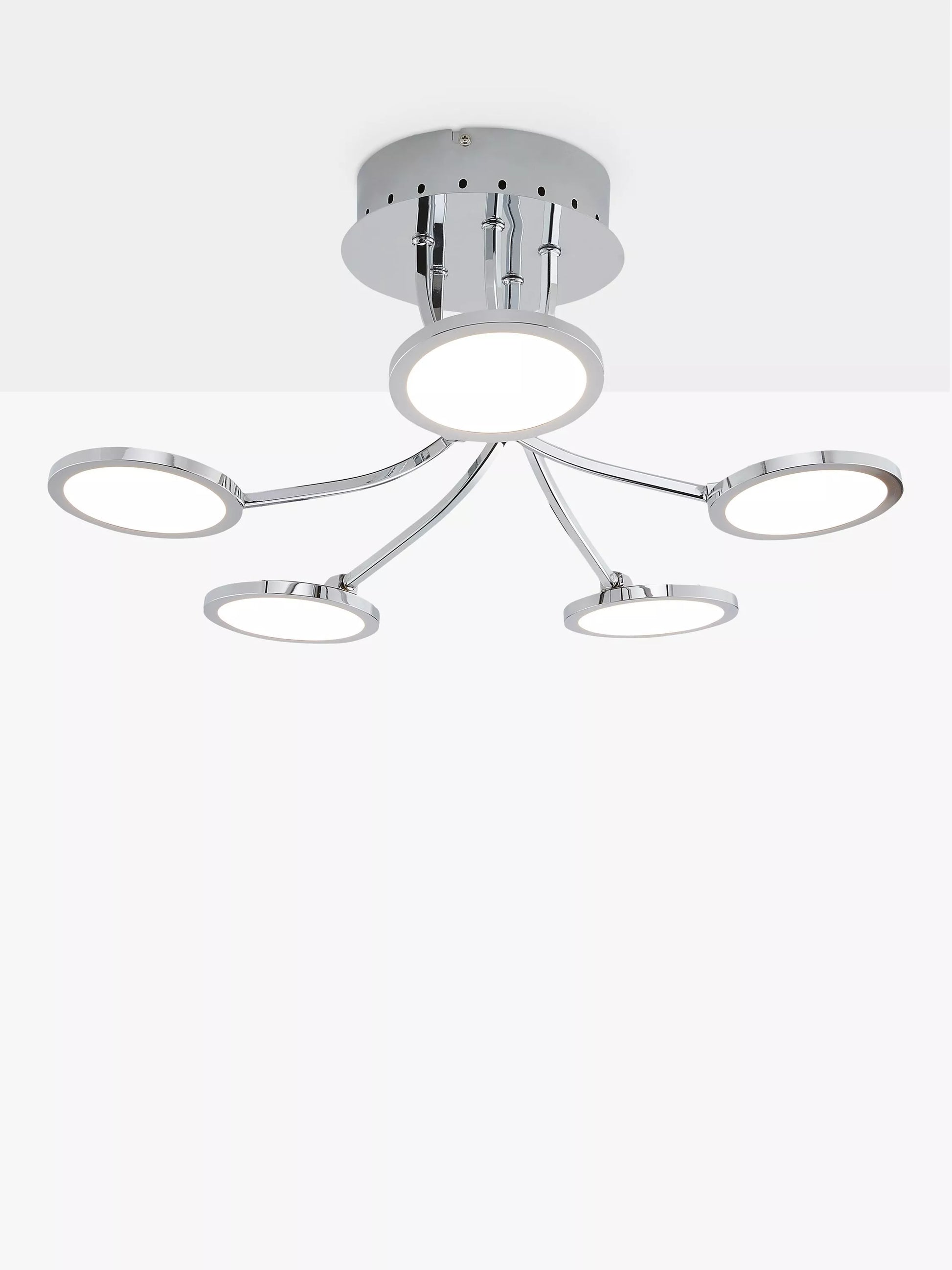 John Lewis Malmo LED Semi Flush Ceiling Light, Chrome