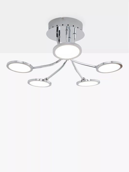 John Lewis Malmo LED Semi Flush Ceiling Light, Chrome