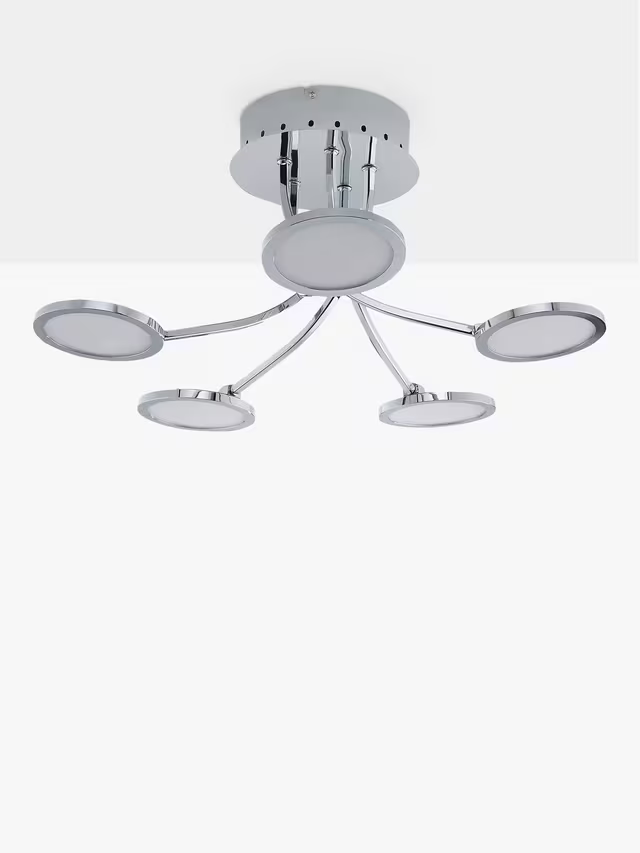 John Lewis Malmo LED Semi Flush Ceiling Light, Chrome