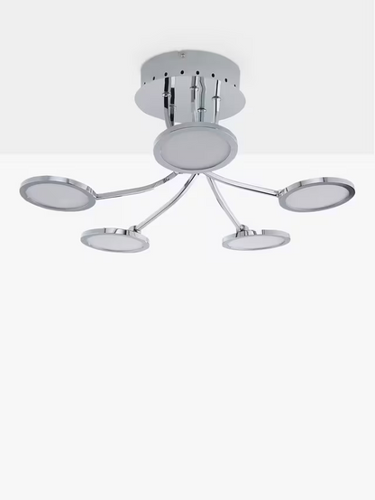 John Lewis Malmo LED Semi Flush Ceiling Light, Chrome