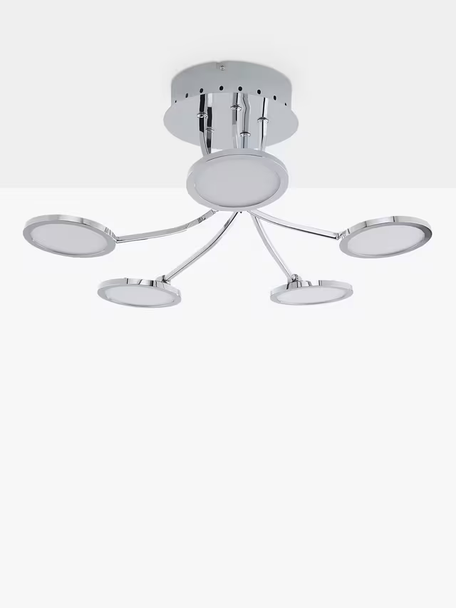 John Lewis Malmo LED Semi Flush Ceiling Light, Chrome