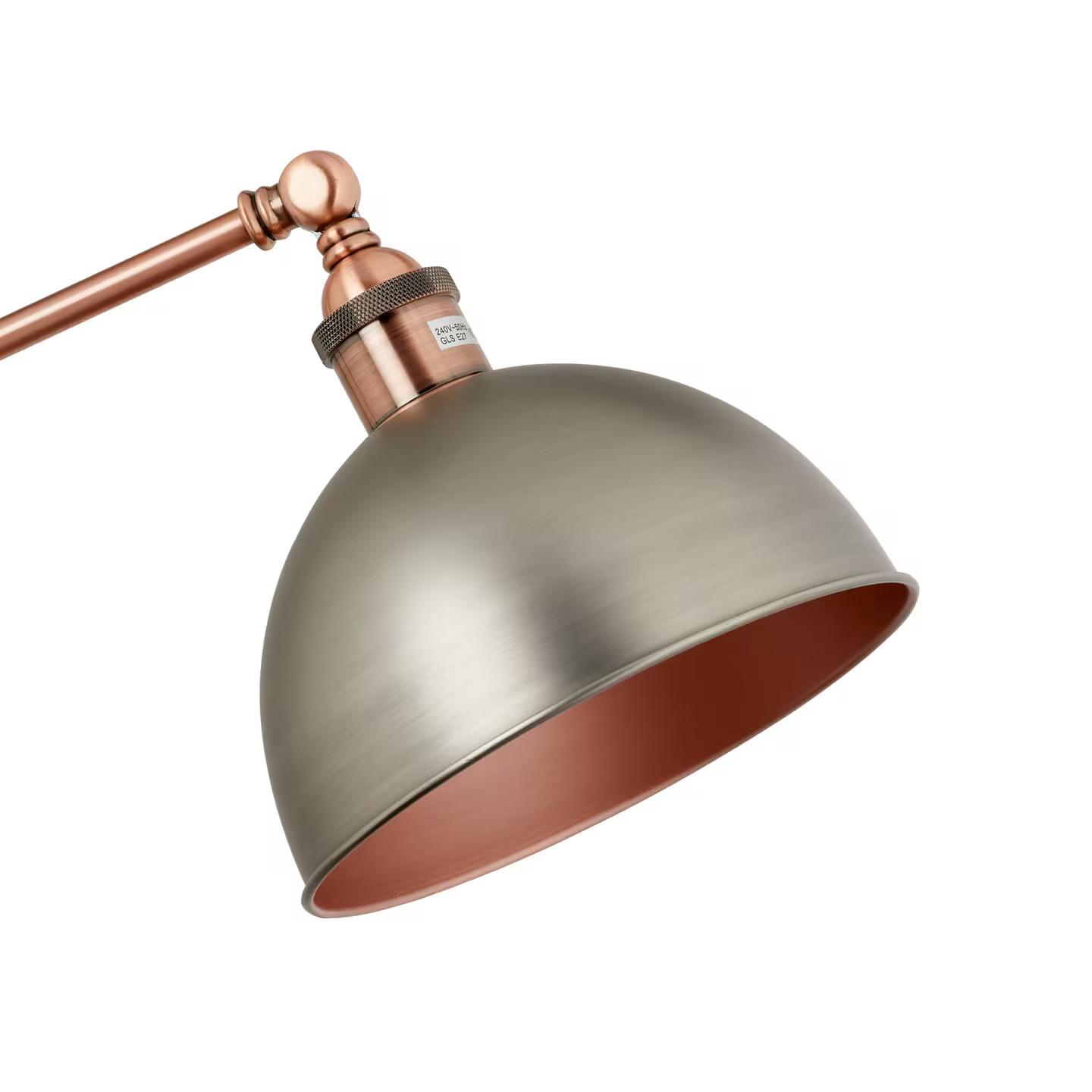 John Lewis Baldwin Floor Lamp, Copper/Pewter