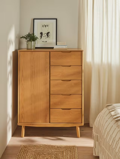 John Lewis Bow 5 Drawer Low Wardrobe, Natural