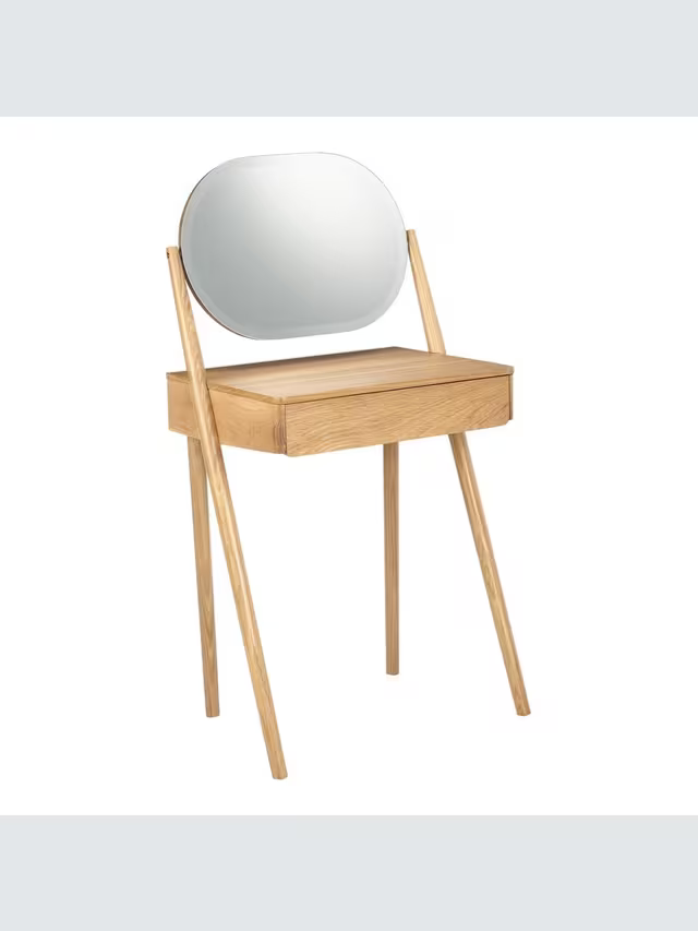 John Lewis Bow Dressing Table & Mirror, Natural