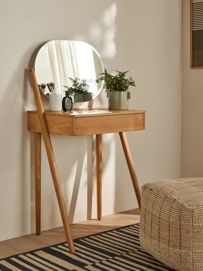 John Lewis Bow Dressing Table & Mirror, Natural