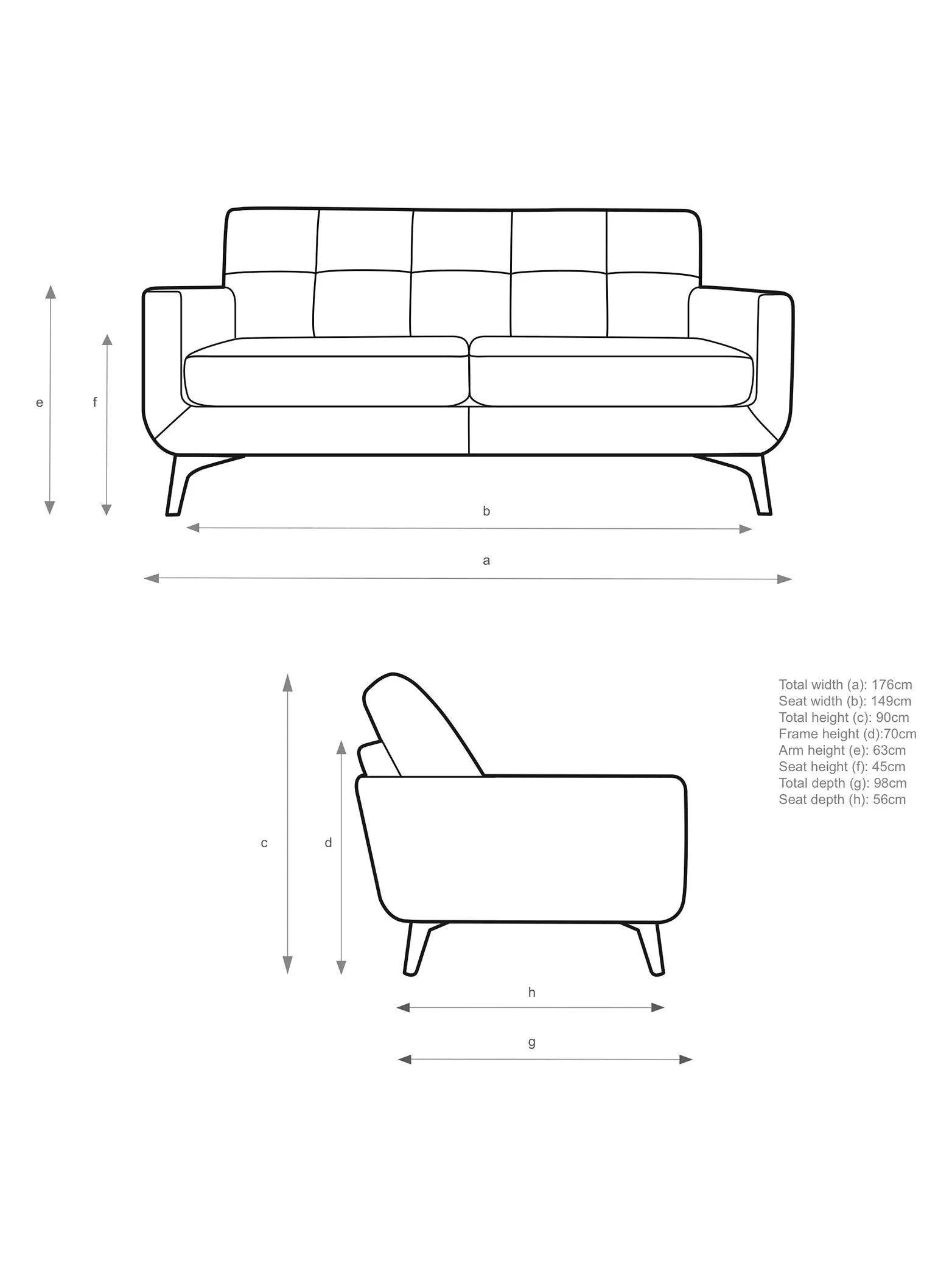 John Lewis Barbican Medium 2 Seater Leather Sofa, Light Leg, Demetra Light Tan