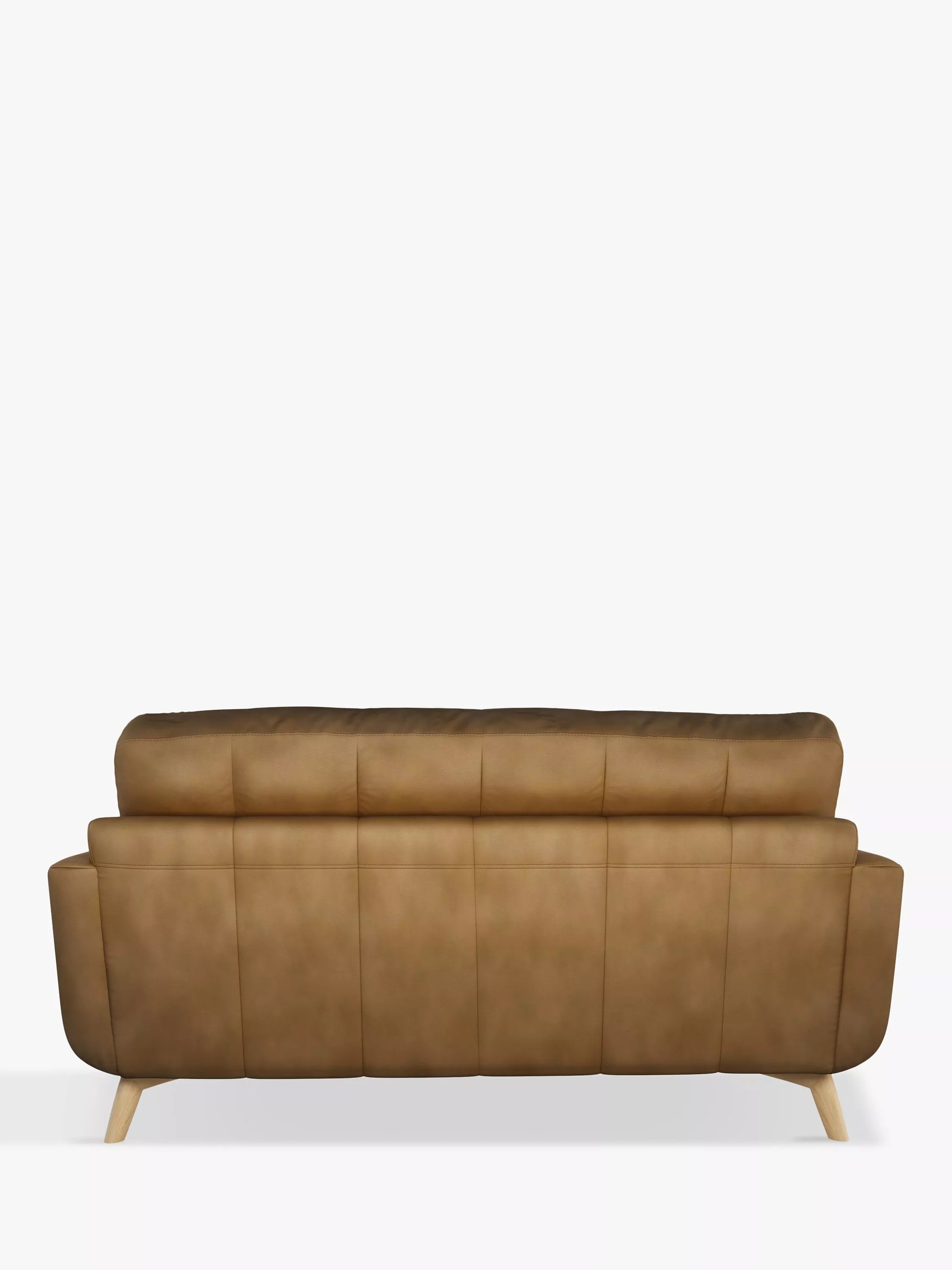 John Lewis Barbican Medium 2 Seater Leather Sofa, Light Leg, Demetra Light Tan