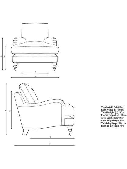 John Lewis Otley Armchair In Brushed Tweed Natural With Dark Legs