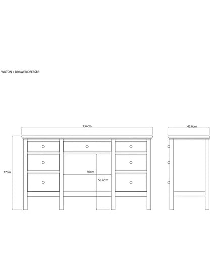 John Lewis ANYDAY Wilton Dressing Table, White 
