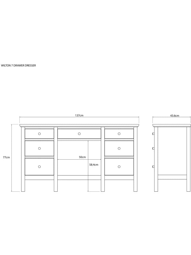 John Lewis Wilton Dressing Table In White