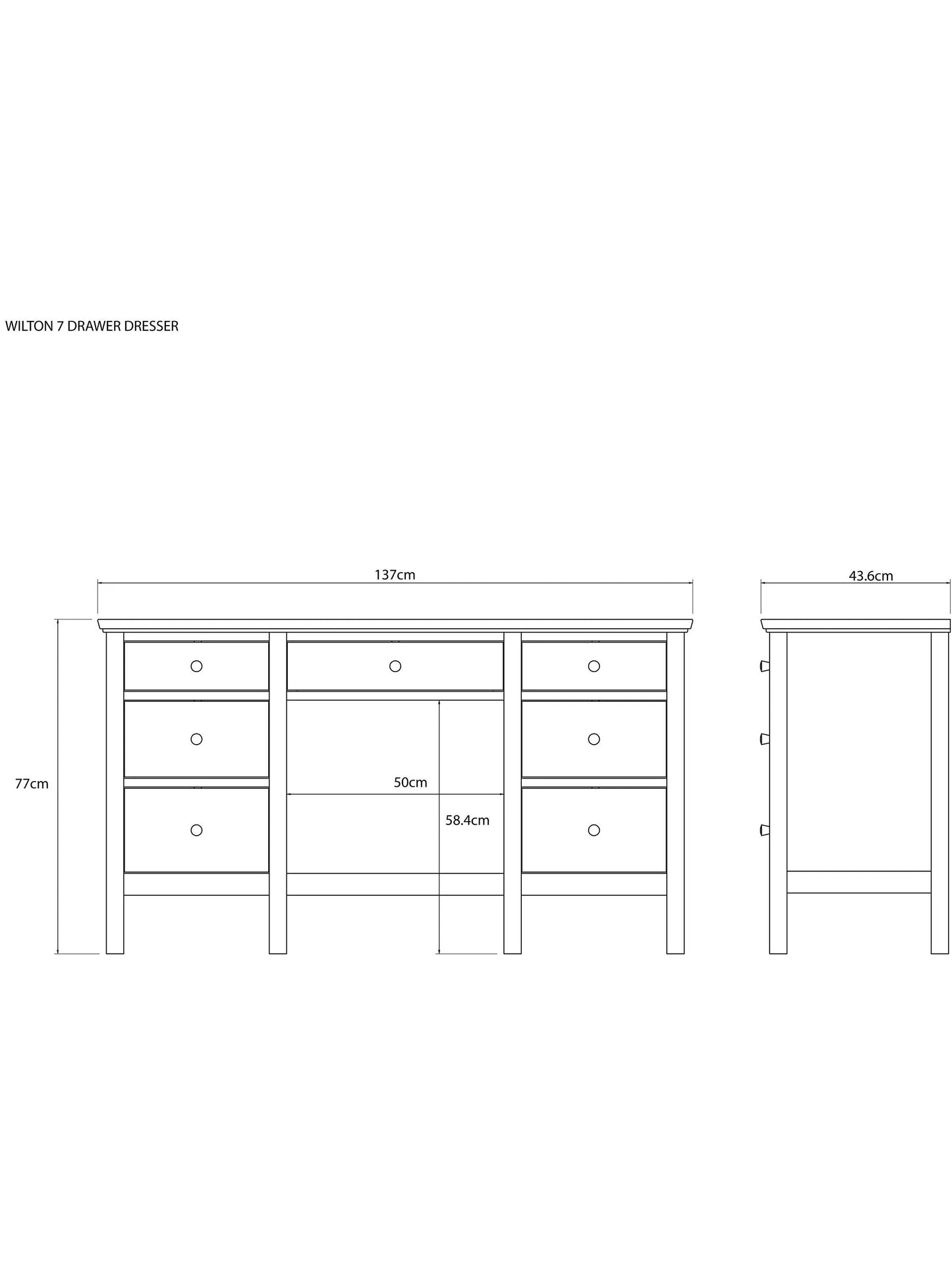 John Lewis Wilton Dressing Table ANYDAY White