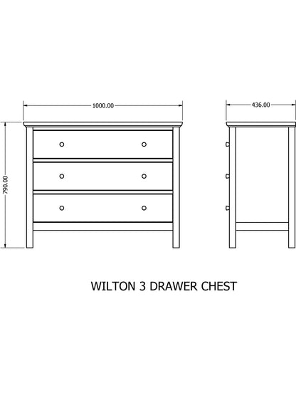 John Lewis Wilton 3 Drawer Chest White