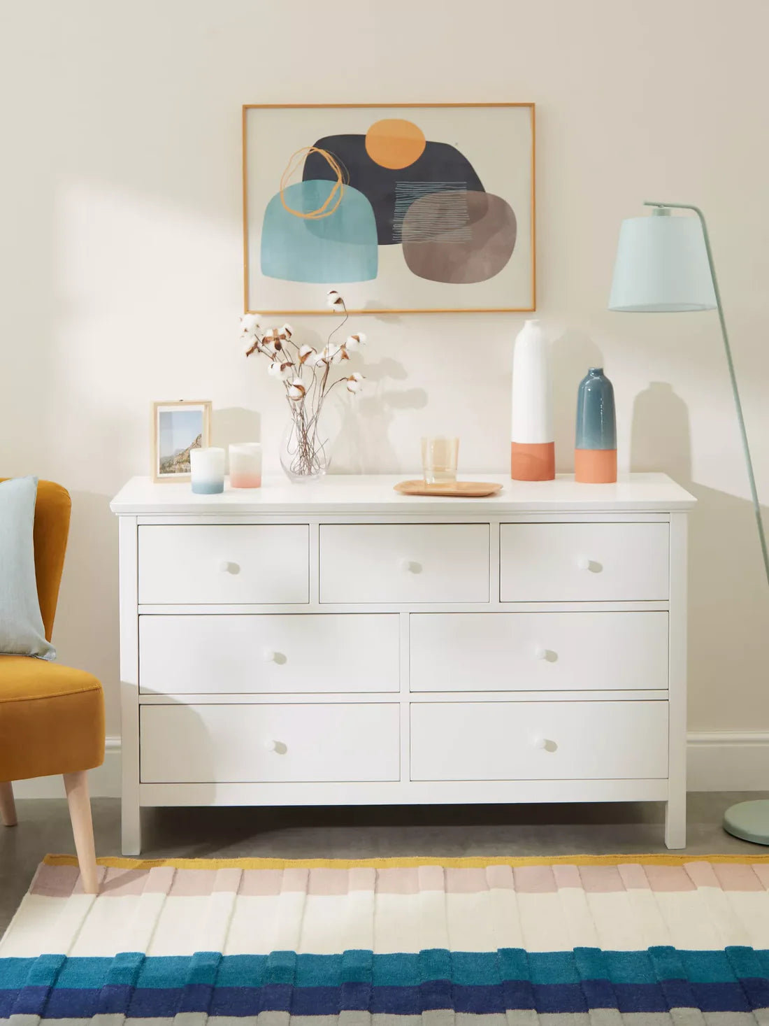 John Lewis Chest of Drawer 7 Drawer Chest White  White Wilton