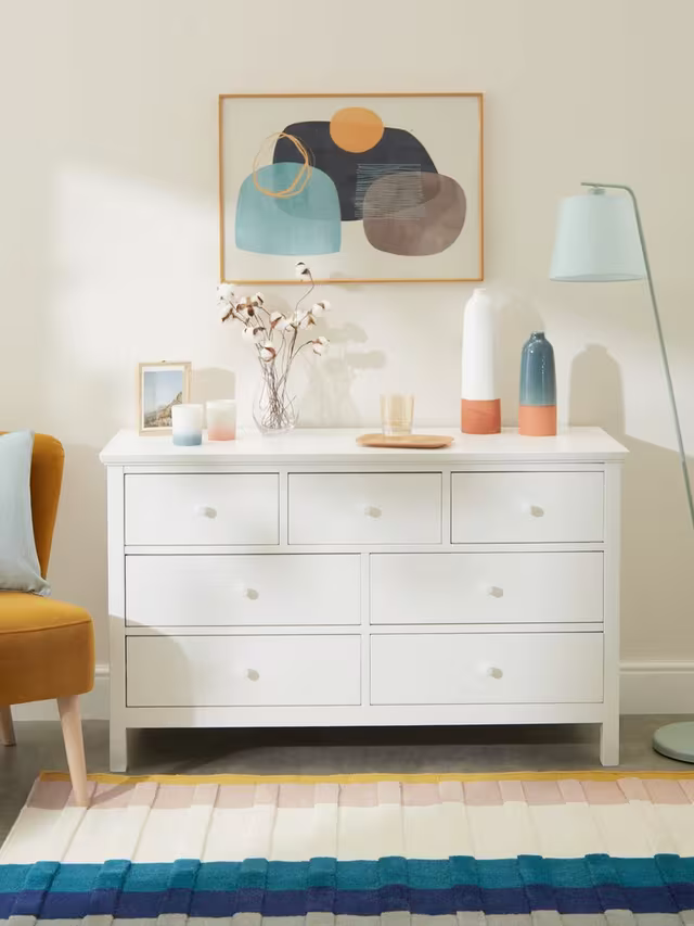 John Lewis Chest of Drawer White Wilton 7 Drawer Chest