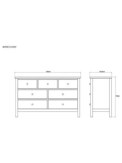 John Lewis Chest of Drawer White Wilton 7 Drawer Chest