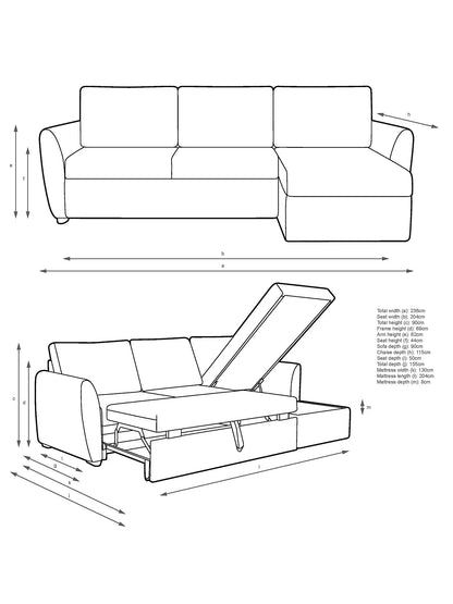 John Lewis Sofa Bed with Storage Sansa Splayed Arm in Tweed