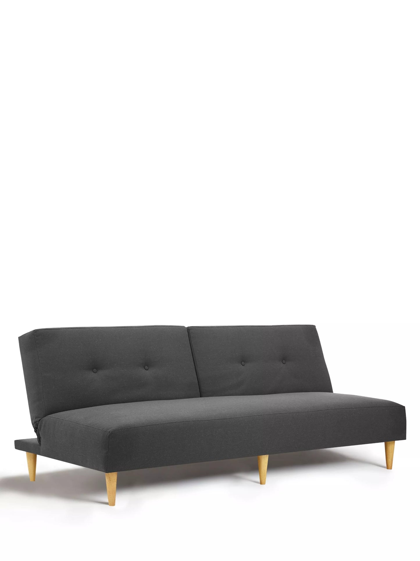 John Lewis Clapton Fixed Back Small Sofa Bed, Light Leg, Fraser Steel