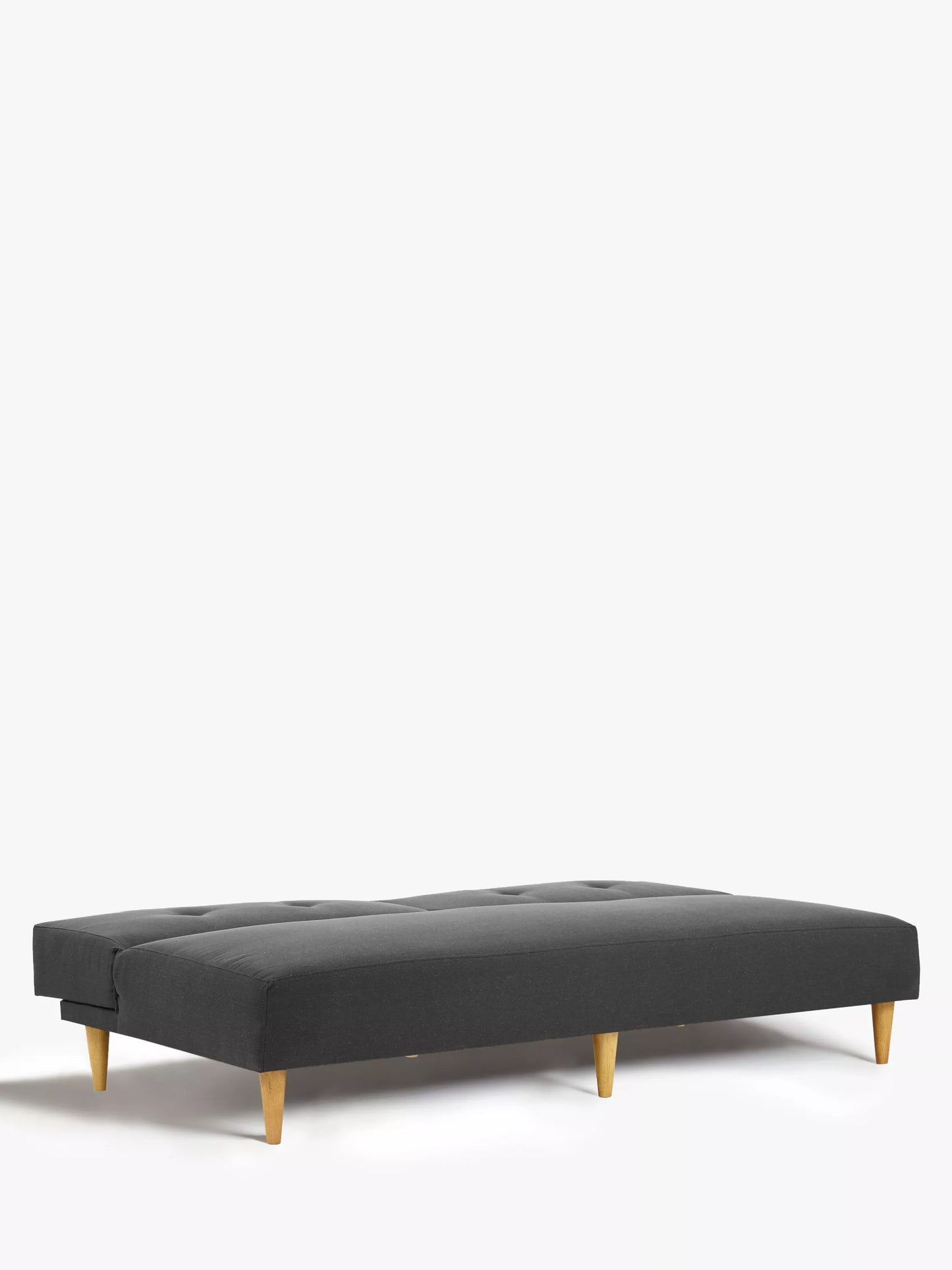 John Lewis Clapton Fixed Back Small Sofa Bed, Light Leg, Fraser Steel