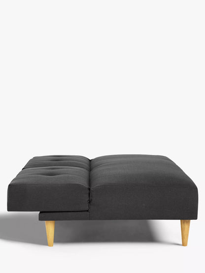 John Lewis Clapton Fixed Back Small Sofa Bed, Light Leg, Fraser Steel
