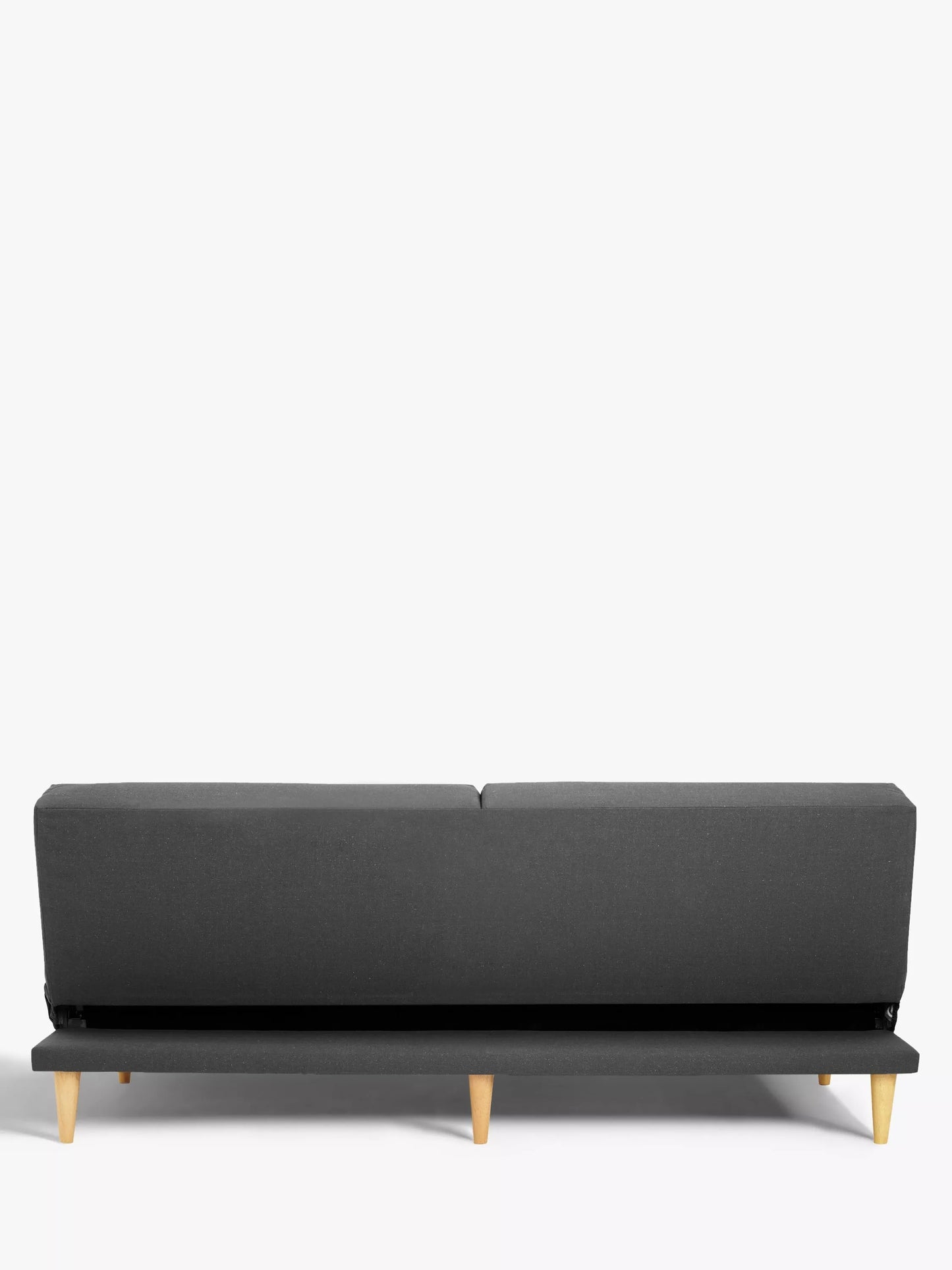 John Lewis Clapton Fixed Back Small Sofa Bed, Light Leg, Fraser Steel