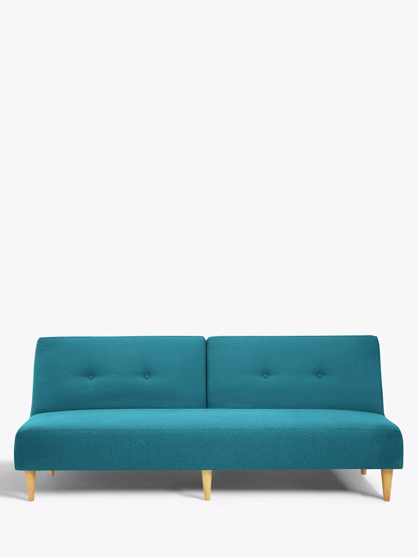 John Lewis Clapton Fixed Back Small Sofa Bed, Light Leg, Fraser Teal