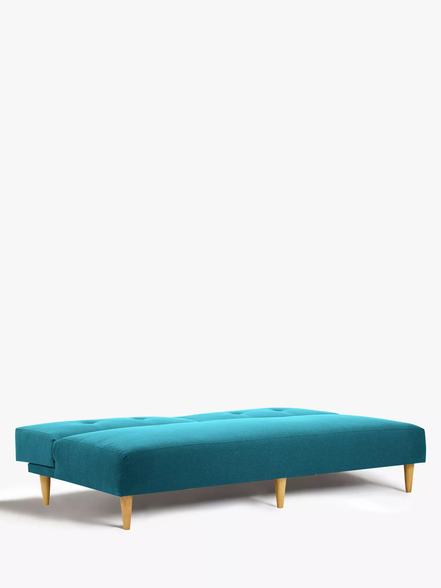 John Lewis Clapton Fixed Back Small Sofa Bed, Light Leg, Fraser Teal