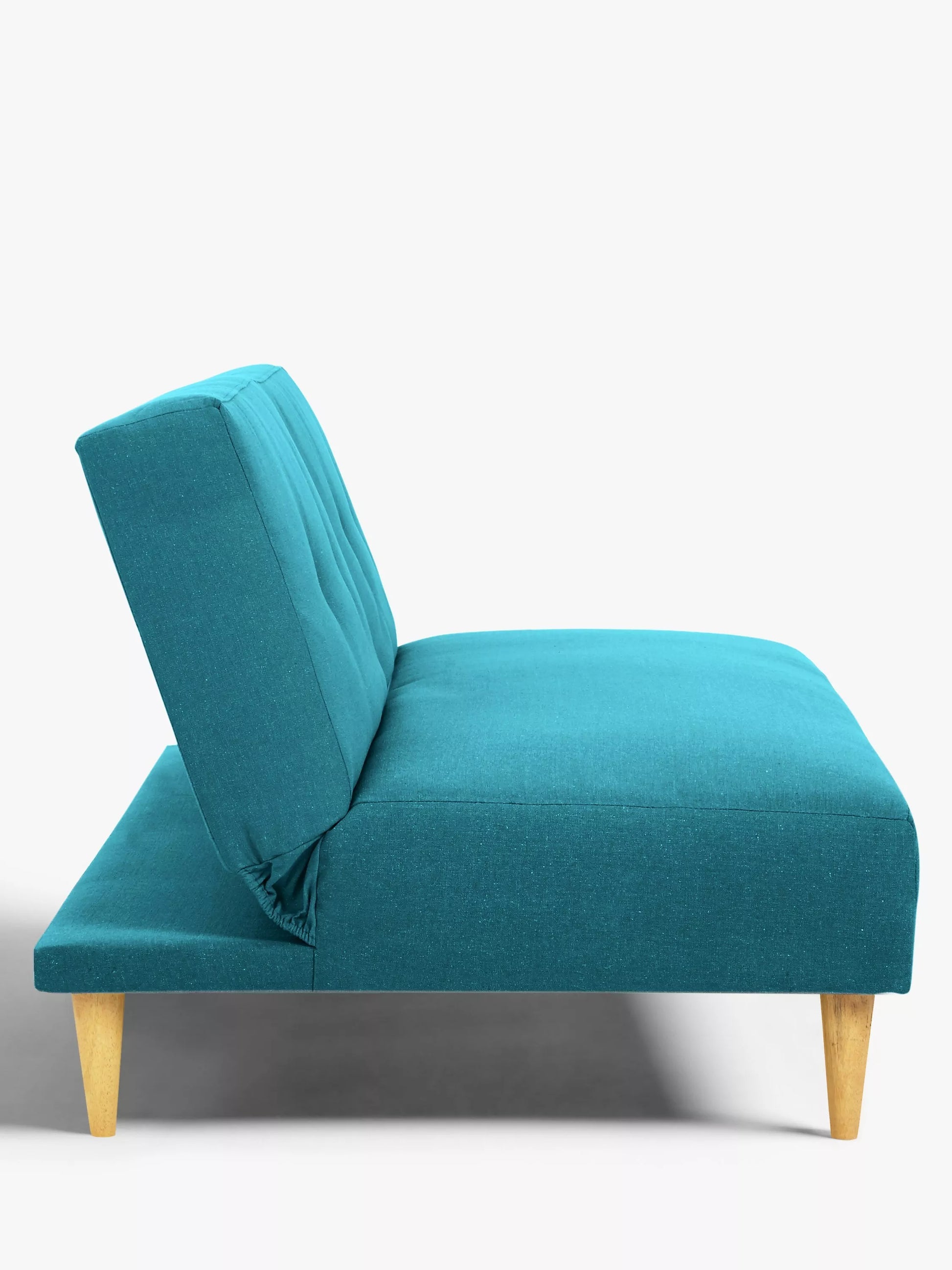 John Lewis Clapton Fixed Back Small Sofa Bed, Light Leg, Fraser Teal