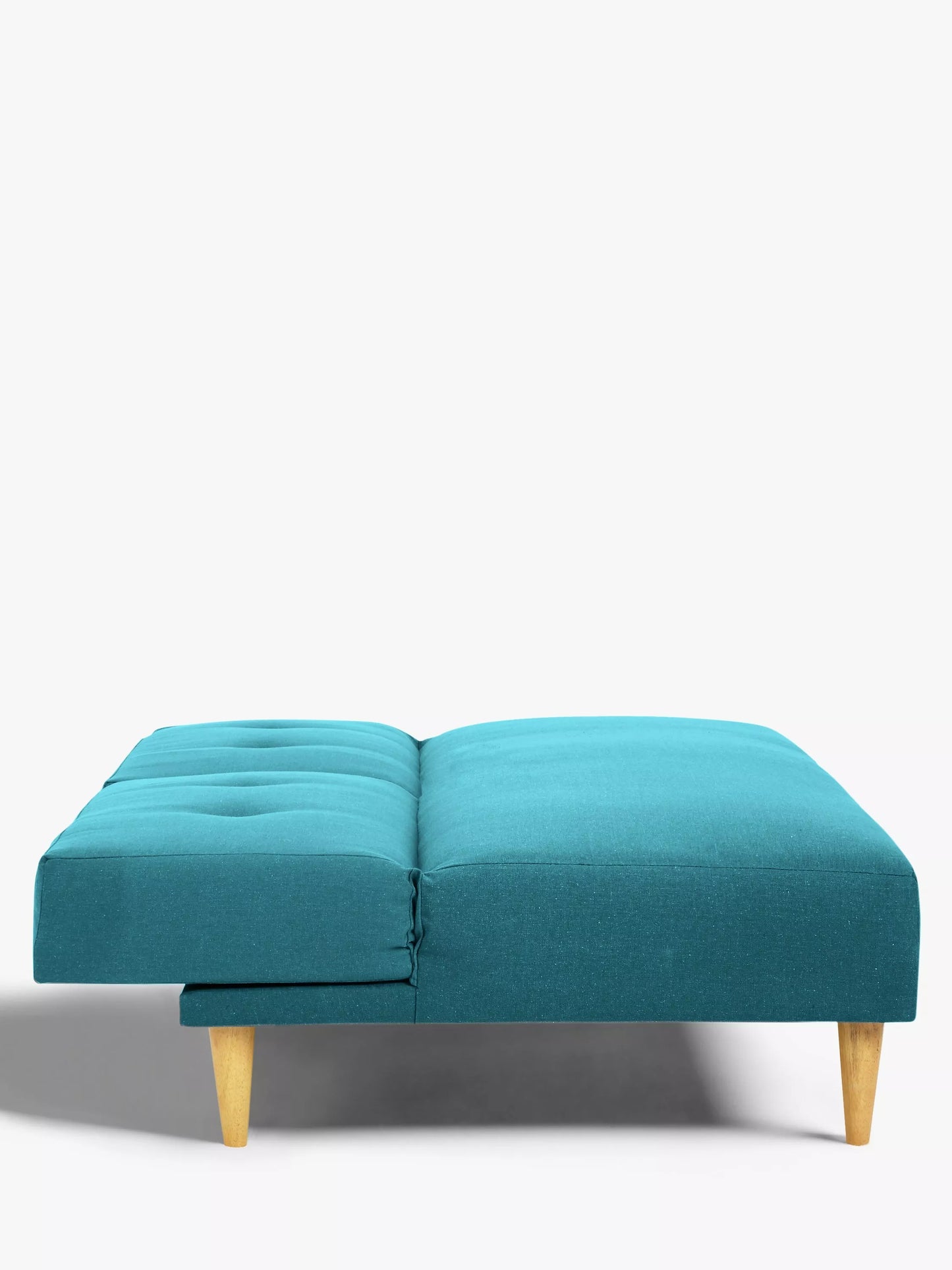 John Lewis Clapton Fixed Back Small Sofa Bed, Light Leg, Fraser Teal