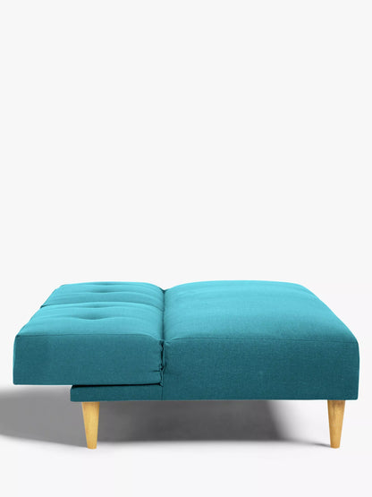 John Lewis Clapton Fixed Back Small Sofa Bed, Light Leg, Fraser Teal