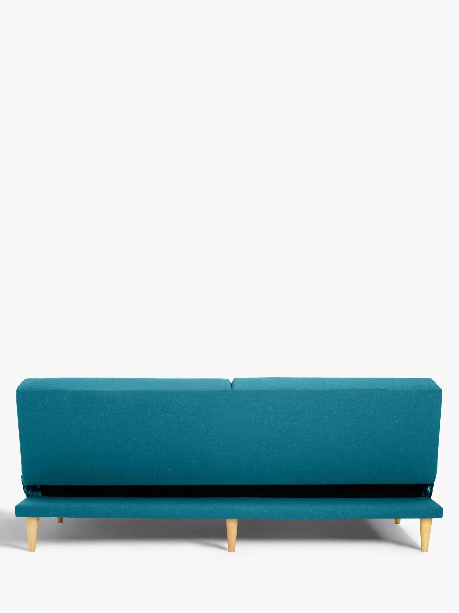 John Lewis Clapton Fixed Back Small Sofa Bed, Light Leg, Fraser Teal