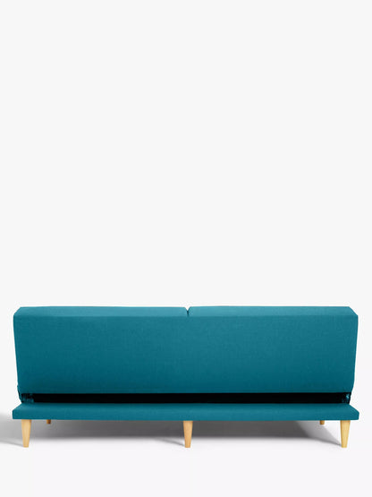 John Lewis Clapton Fixed Back Small Sofa Bed, Light Leg, Fraser Teal
