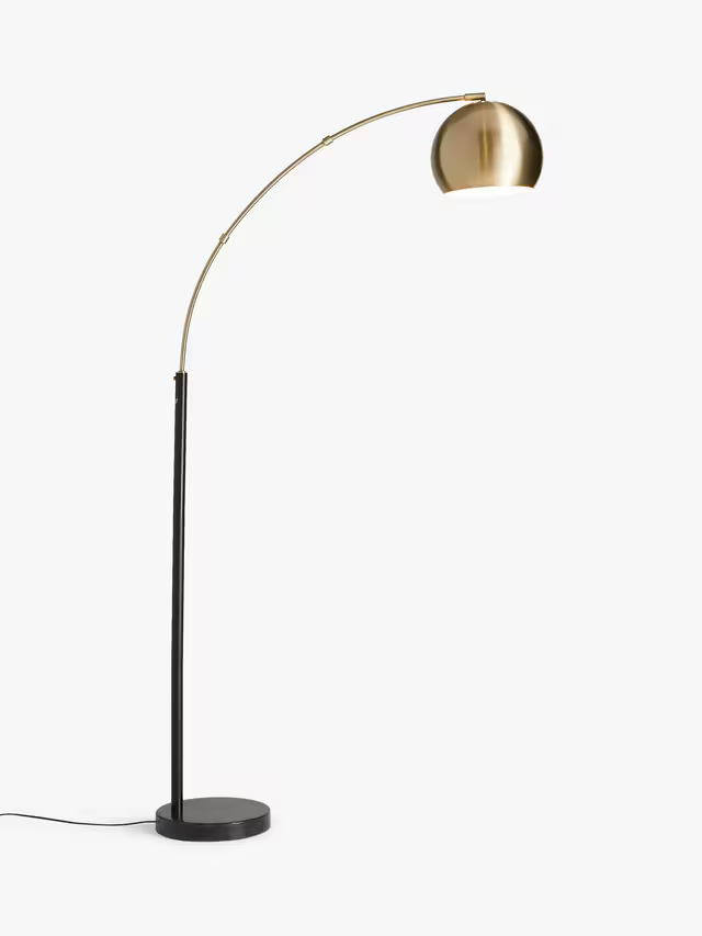 John Lewis Hector Floor Lamp, Antique Brass/Black