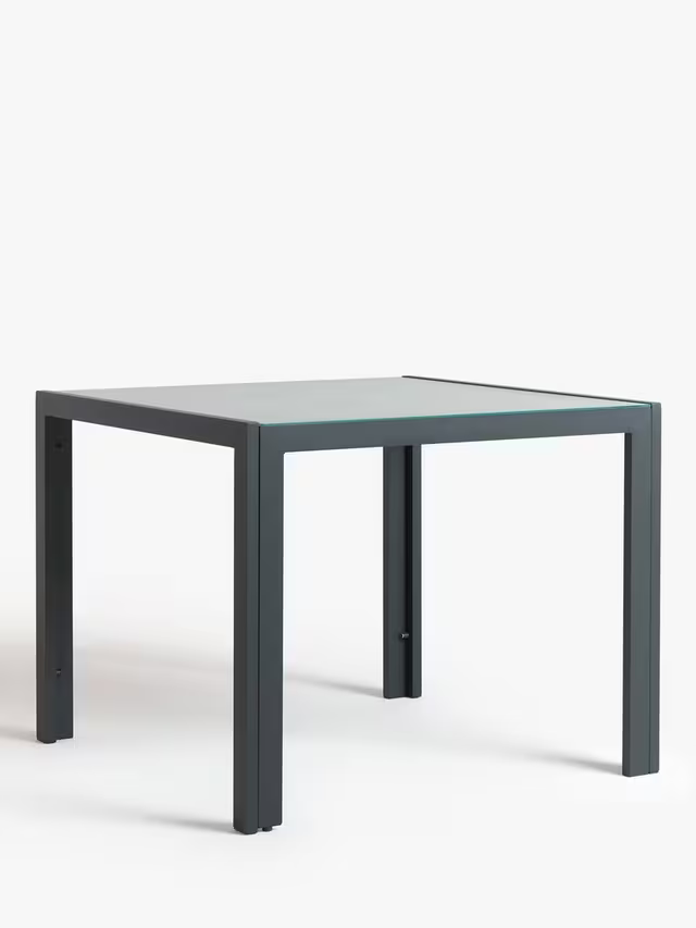 John Lewis Miami Ceramic-Effect Glass Top Garden Dining Table, 95cm