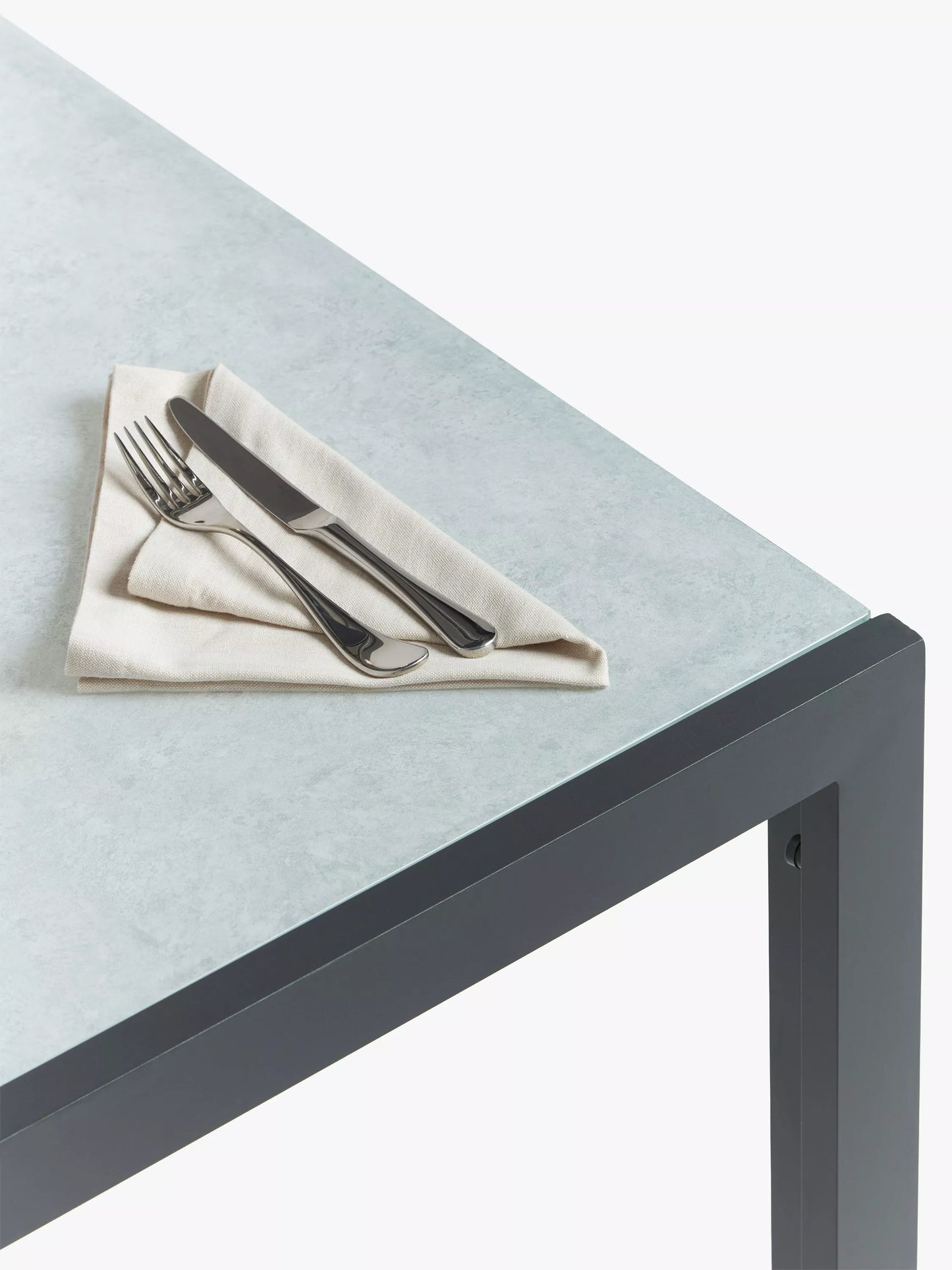 John Lewis Miami Ceramic-Effect Glass Top Garden Dining Table, 95cm