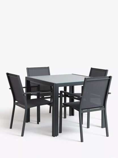 John Lewis Miami Ceramic-Effect Glass Top Garden Dining Table, 95cm