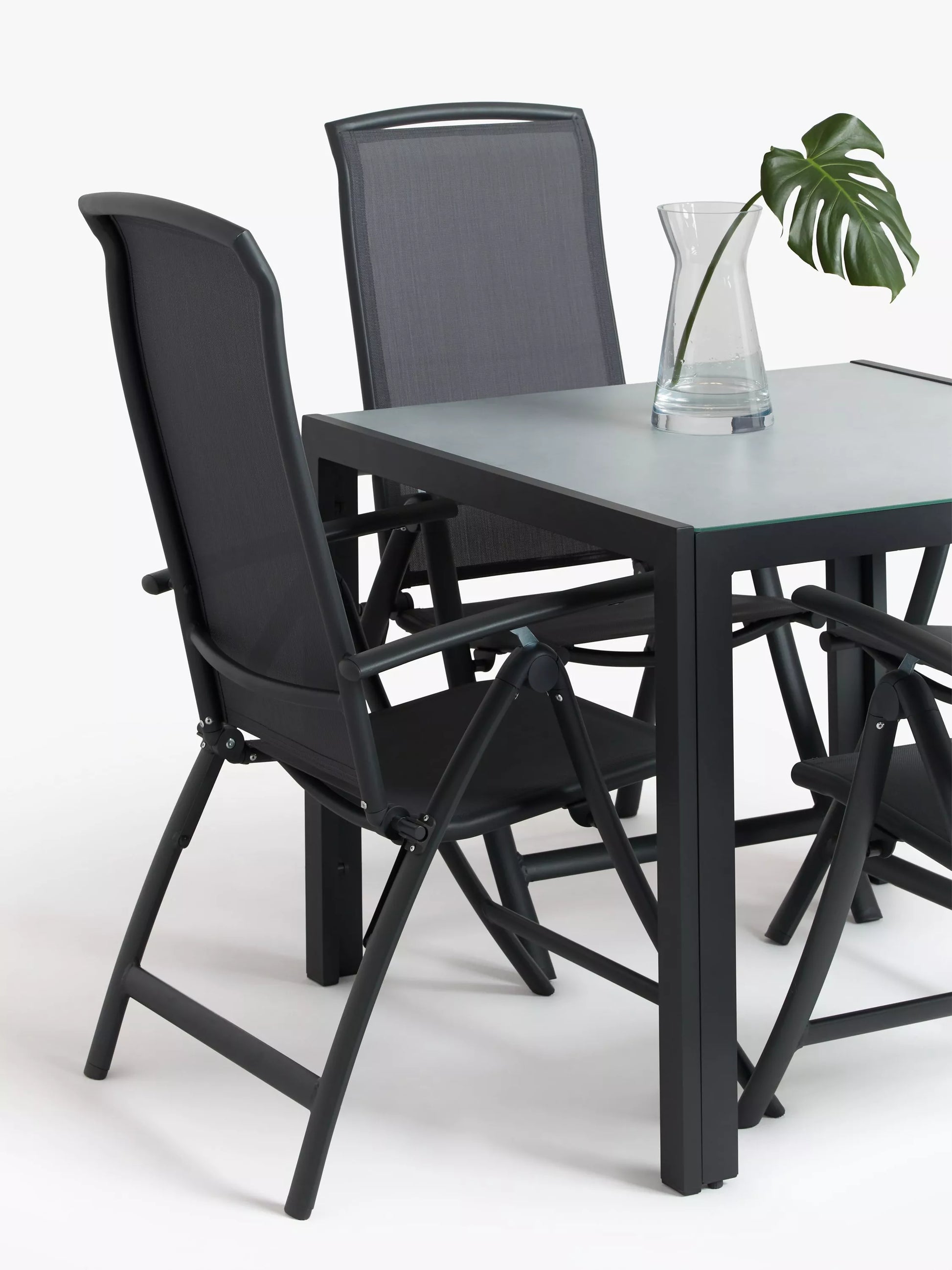 John Lewis Miami Ceramic-Effect Glass Top Garden Dining Table, 95cm