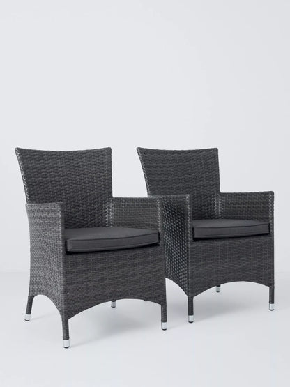 John Lewis Alora Garden Dining Chairs, Set of 2, Brown/Grey READ DESCRIPTION