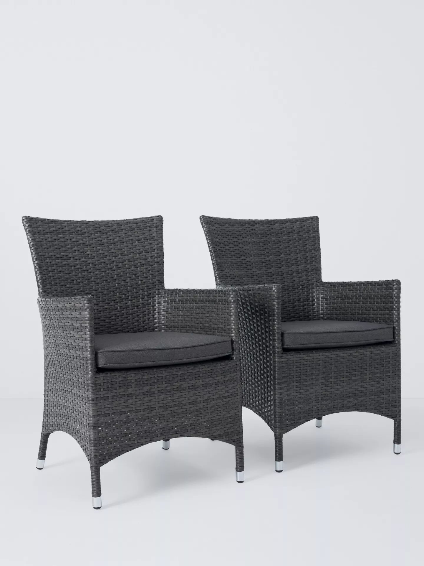 John Lewis Alora Garden Dining Chairs, Set of 2, Brown/Grey