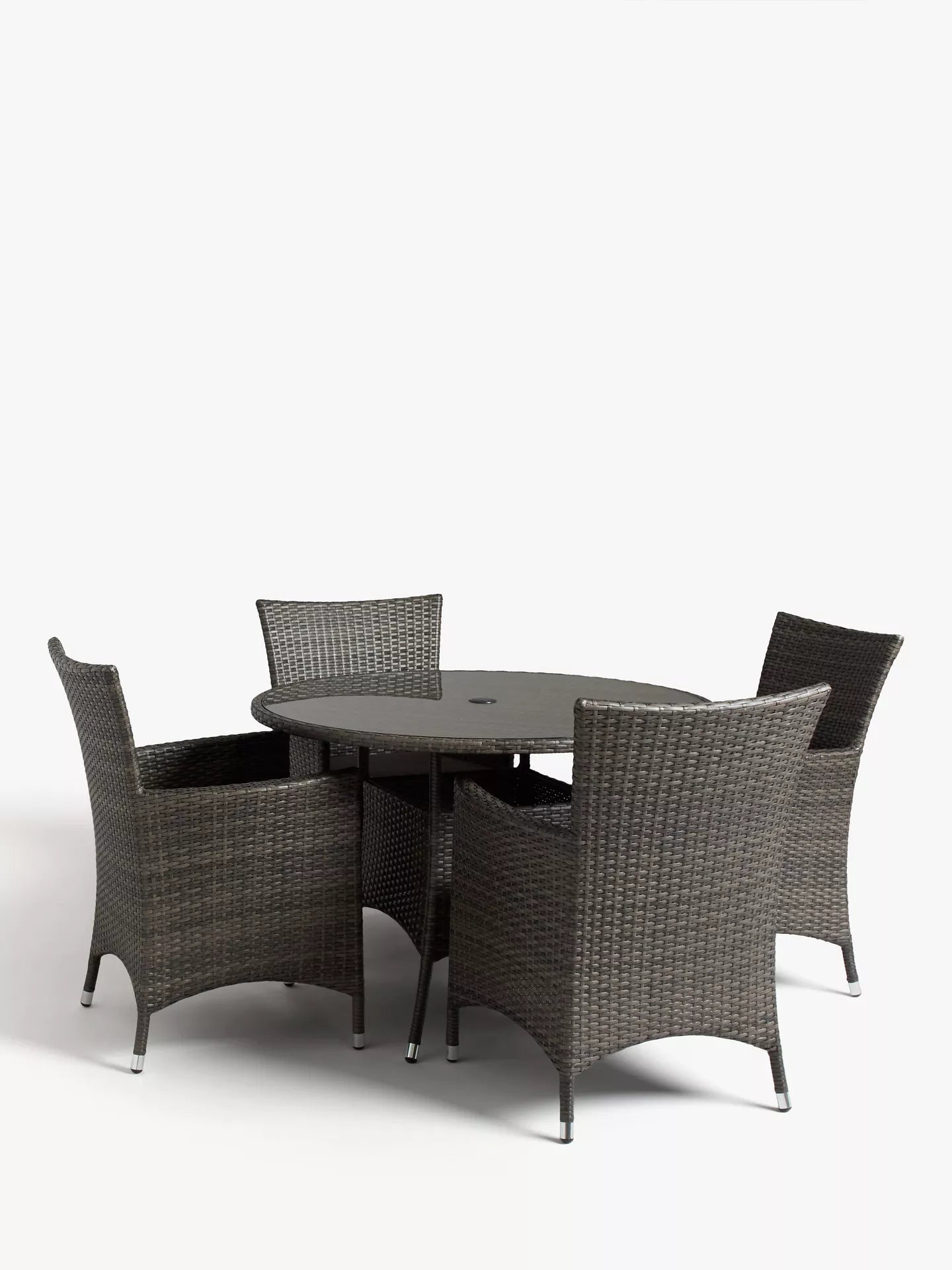 John Lewis Alora Garden Dining Chairs, Set of 2, Brown/Grey