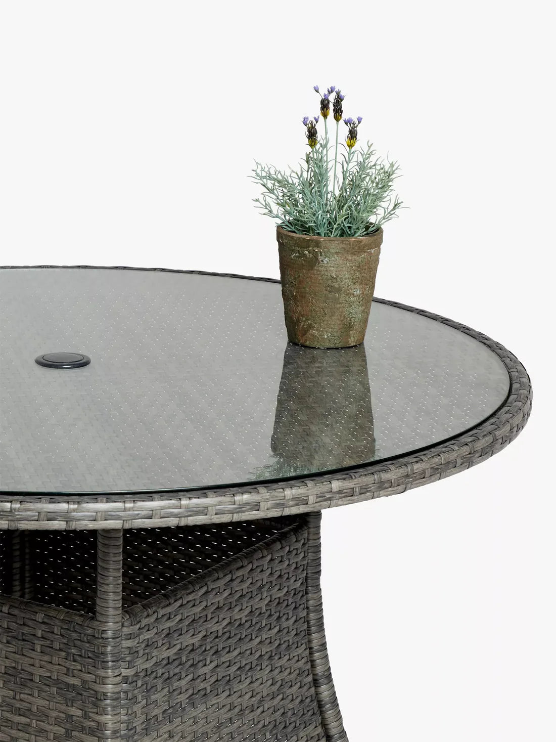 John Lewis Alora 4-Seater Garden Dining Table, Brown/Grey