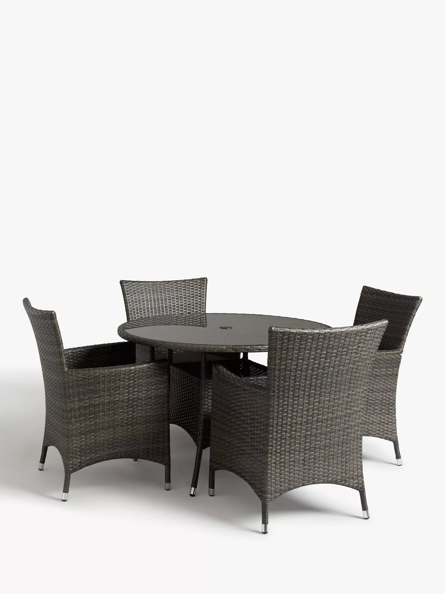 John Lewis Alora 4-Seater Garden Dining Table, Brown/Grey