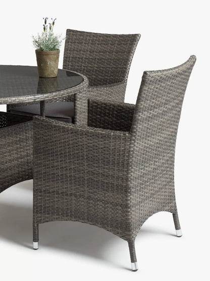 John Lewis Alora 4-Seater Garden Dining Table, Brown/Grey