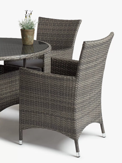 John Lewis Alora 4-Seater Garden Dining Table, Brown/Grey