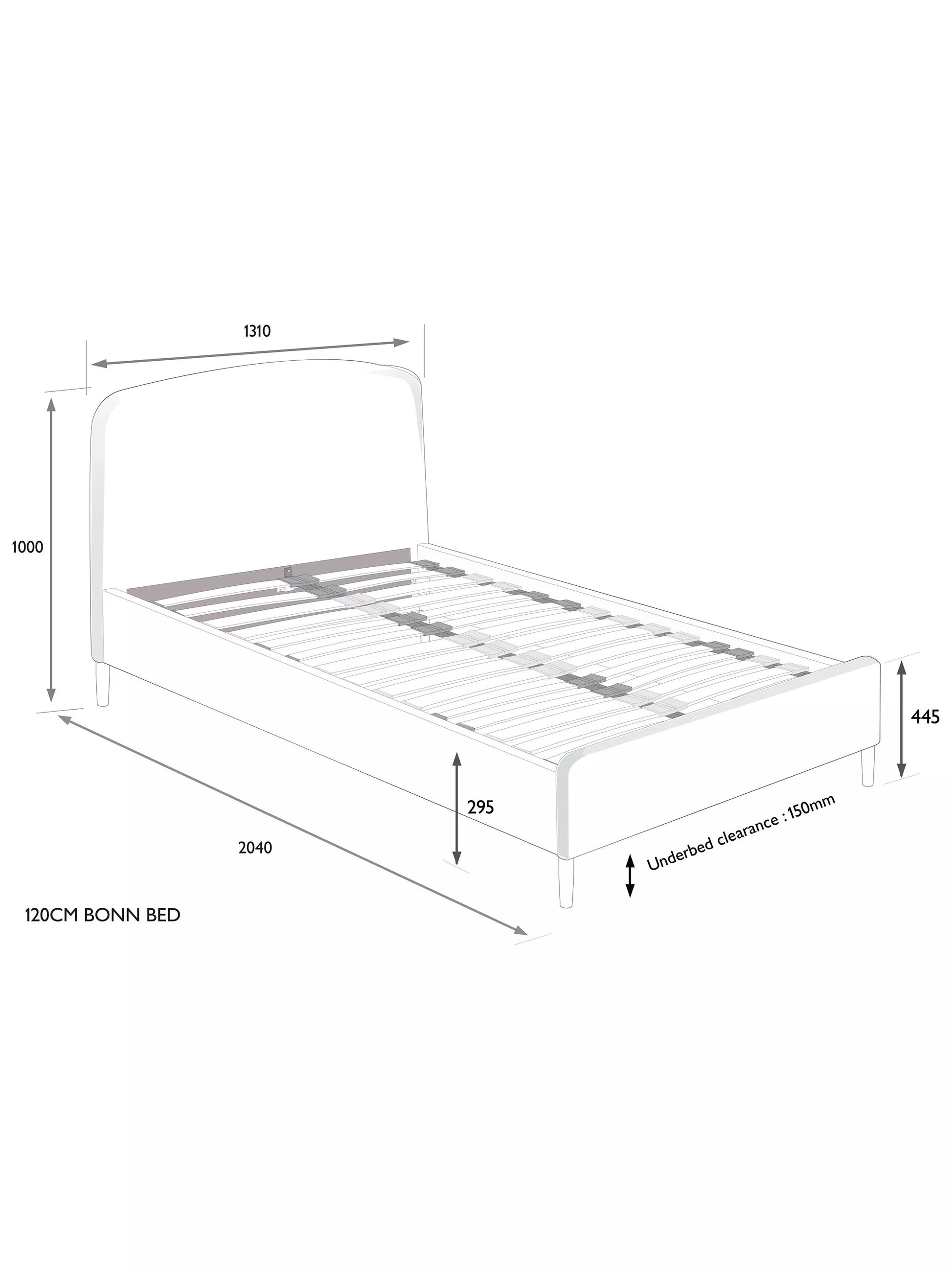 John Lewis ANYDAY Bonn Upholstered Bed Frame, Small Double Grey 