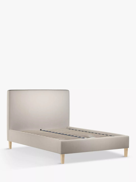 John Lewis Emily Upholstered Bed Frame, Double, Cotton Effect Beige